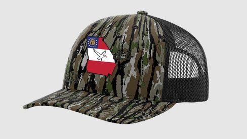Georgia State Flag Filled With Duck Trucker Hat Camo