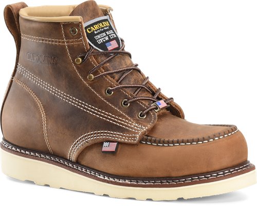 Carolina Amp 6” Domestic Moc Toe Wedge Steel Toe Work Boot