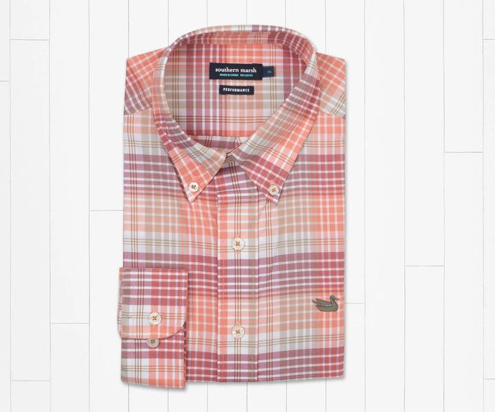 Bayamon Performance Dress Shirt - Burnt Red/Dark Olive