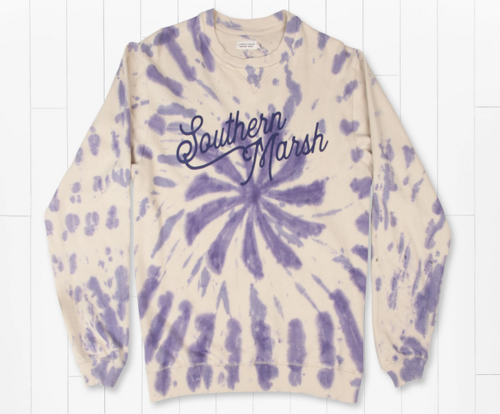 Seawash Sweatshirt Tie-Dye Sweatshirt - Spiral Burnt Taupe and Lilac