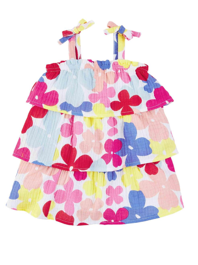 Multi- Floral Tiered Dress