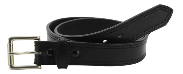Gingerich Men's 1.5" Distressed Double Stitch Brown Leather Belt