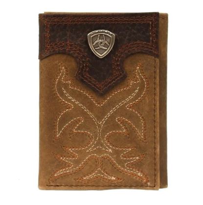 Ariat Trifold Brown Leather Wallet