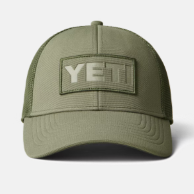 Yeti Logo Patch Trucker Hat Olive on Olive