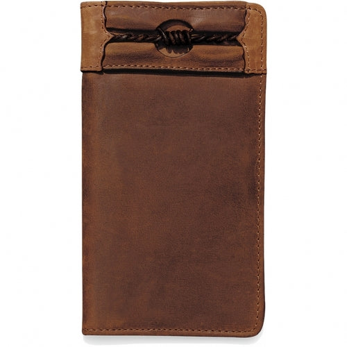 Silver Creek Fenced In Checkbook Wallet Aged Bark