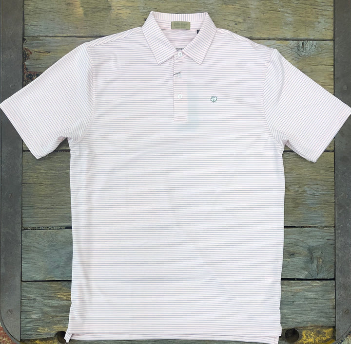 Performance Polo Pink and White Cotton