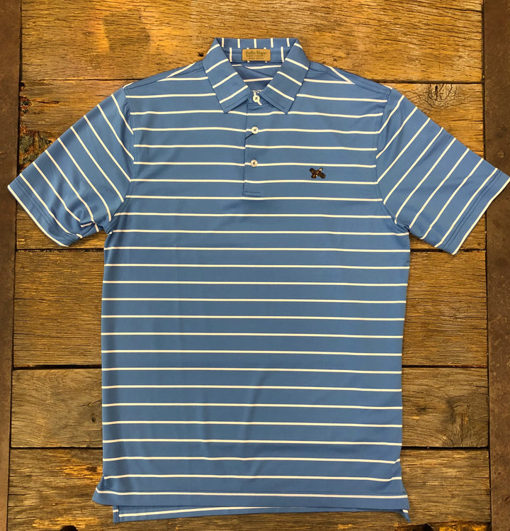 Performance Polo Sea Blue and White Quail