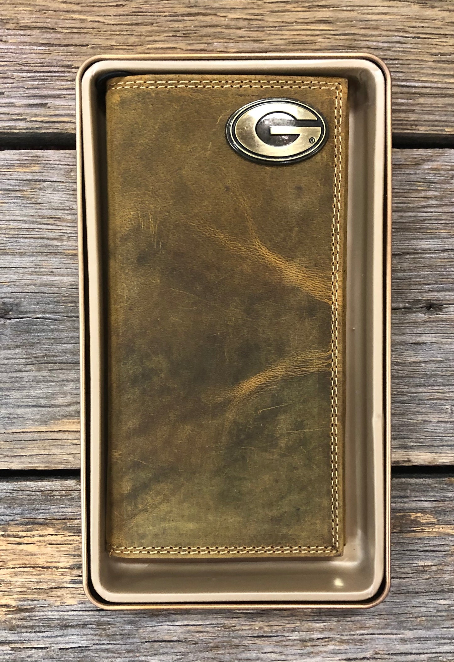 UGA Vintage Tan Roper Wallet