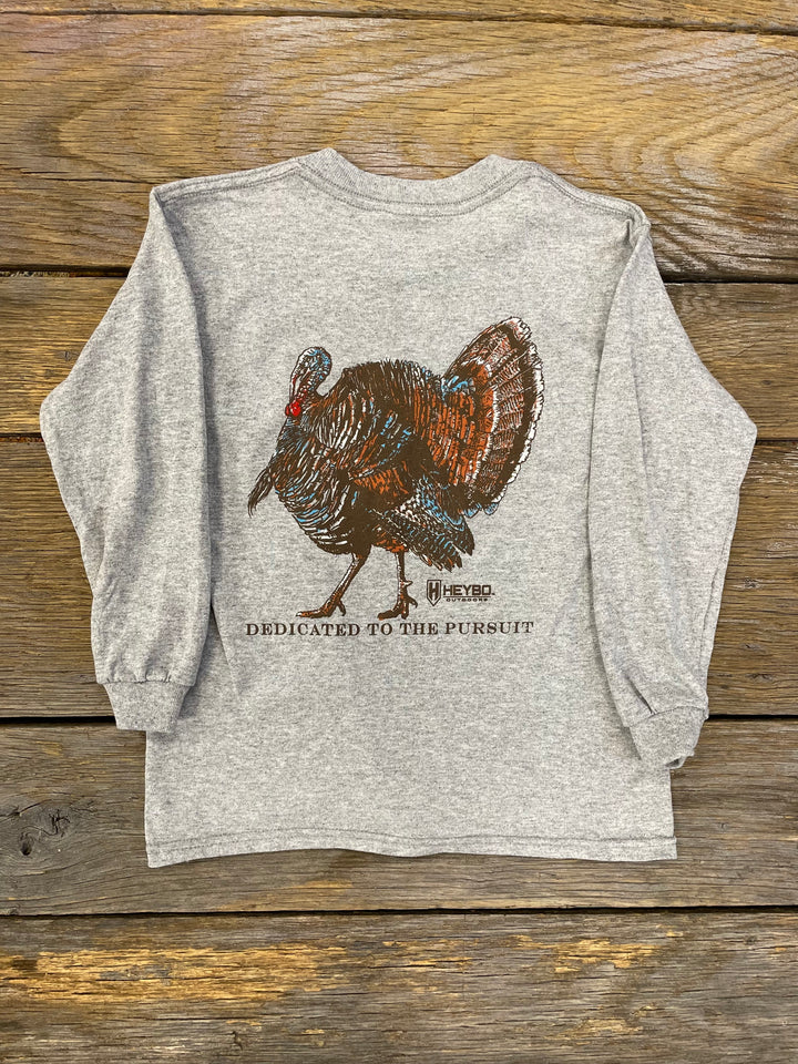 Turkey Sketch Heather Youth Long Sleeves
