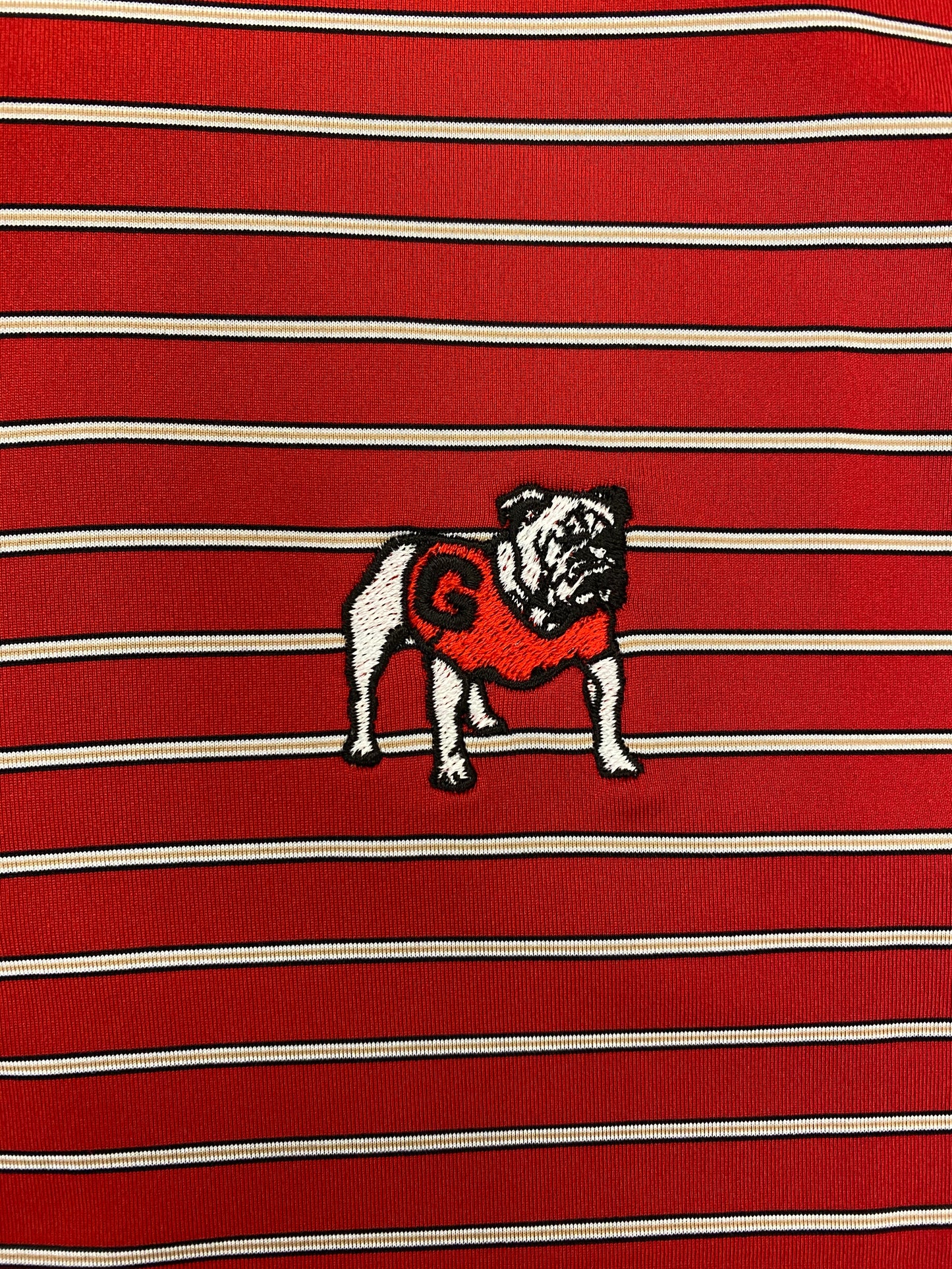 UGA Performance Polo - Red/Tan Stripe