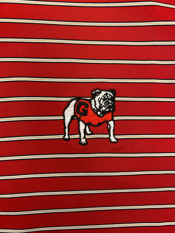 UGA Performance Polo - Red/Tan Stripe