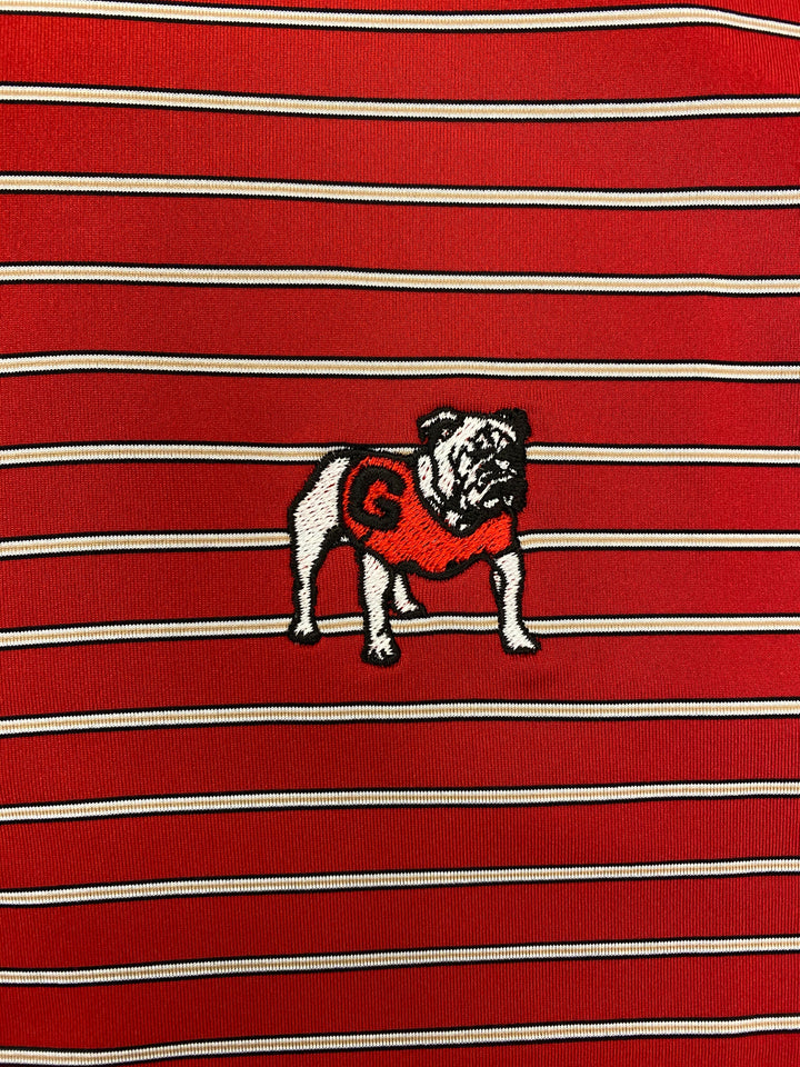UGA Performance Polo - Red/Tan Stripe