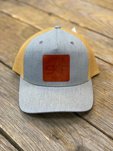 Southern Fowler Leather Patch - Grey and Mustard