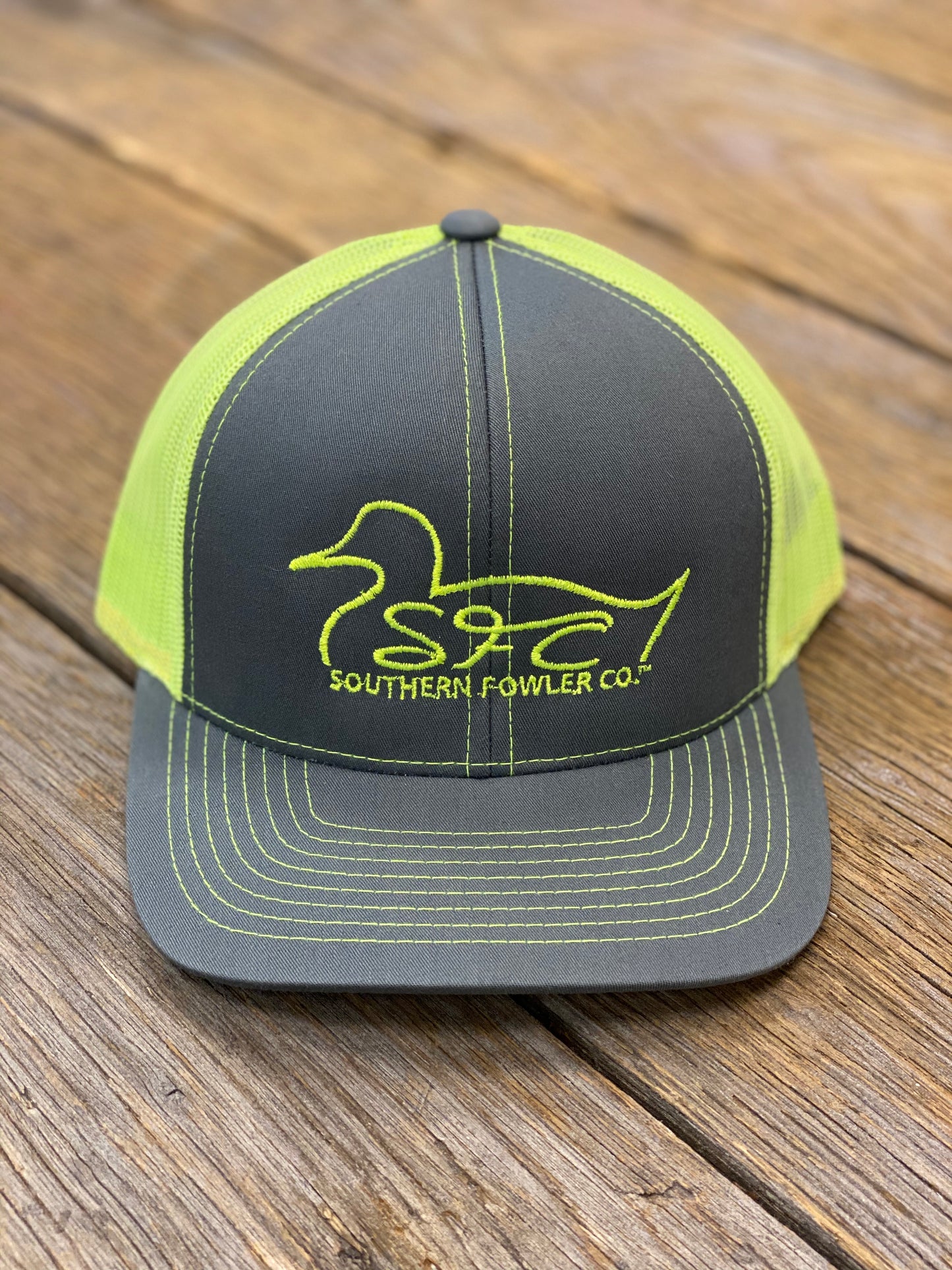 Southern Fowler Hat - Grey and Neon Yellow
