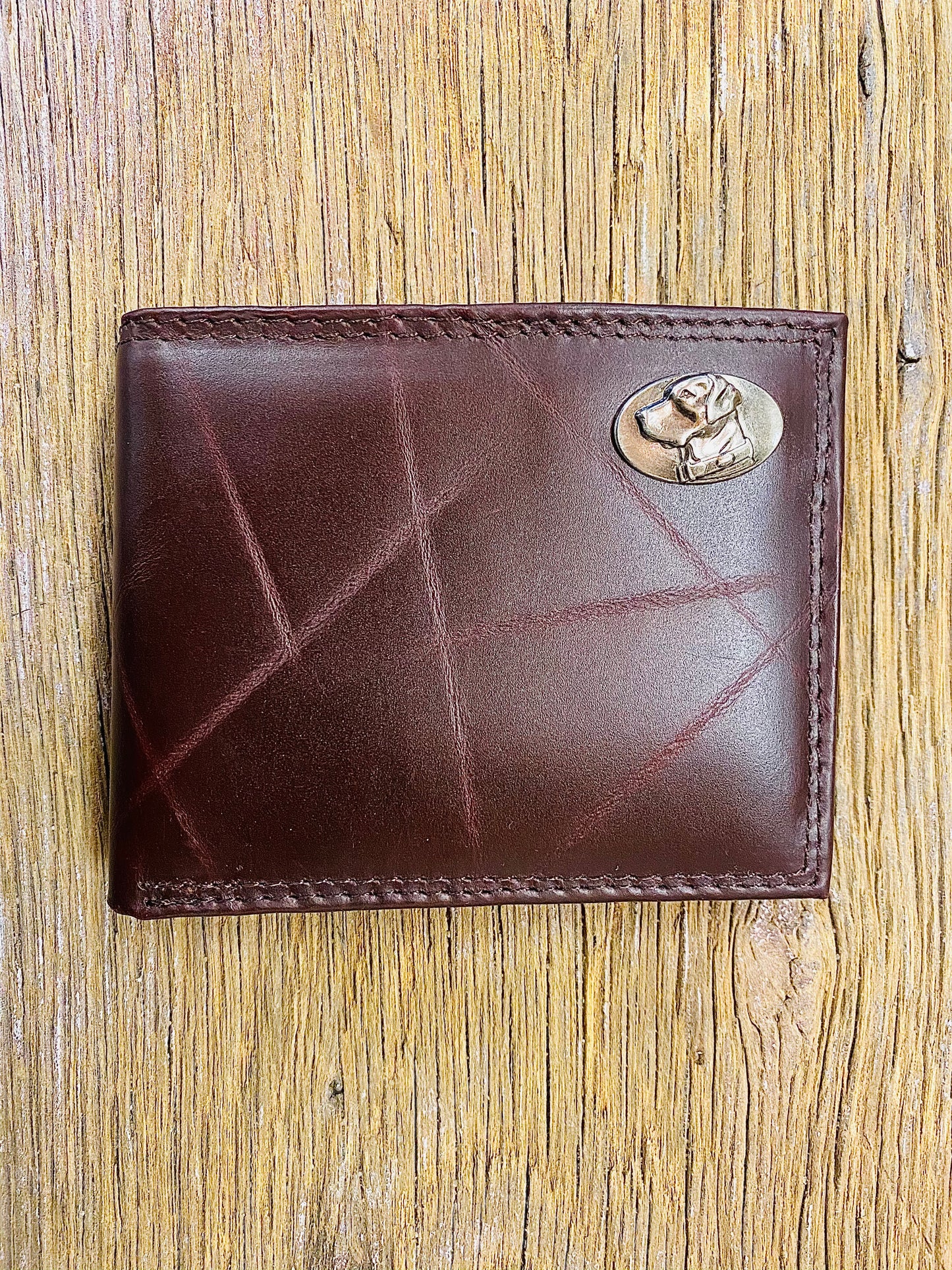 Lab Wrinkle Leather Bi-fold Concho Wallet