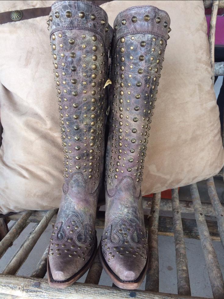 Ladies Chocolate Full Studded Boot