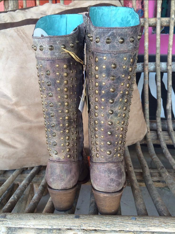 Ladies Chocolate Full Studded Boot
