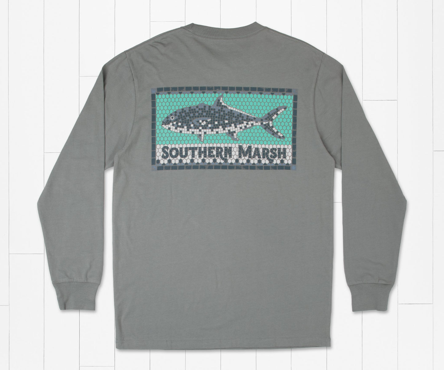 Tile Fish Tee - Long Sleeve Dark Gray