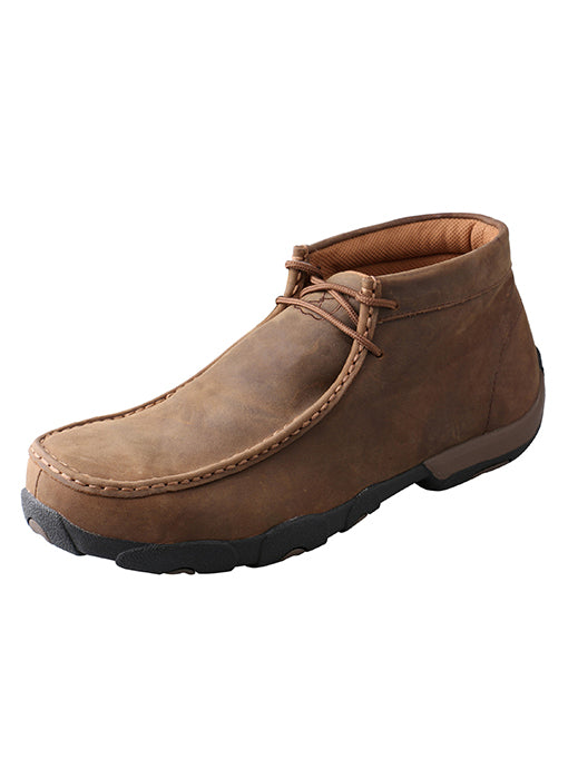 Men’s Work Steel Toe Chukka Driving Moc Distressed Saddle