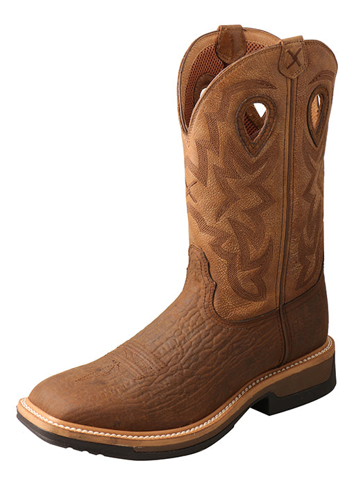 Twisted X Lite Western Work Boot – WP Dark Brown/Tan