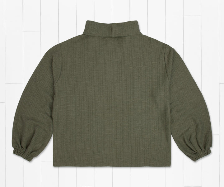 Carolina Cozy Knit Funnel Neck Sweater Olive