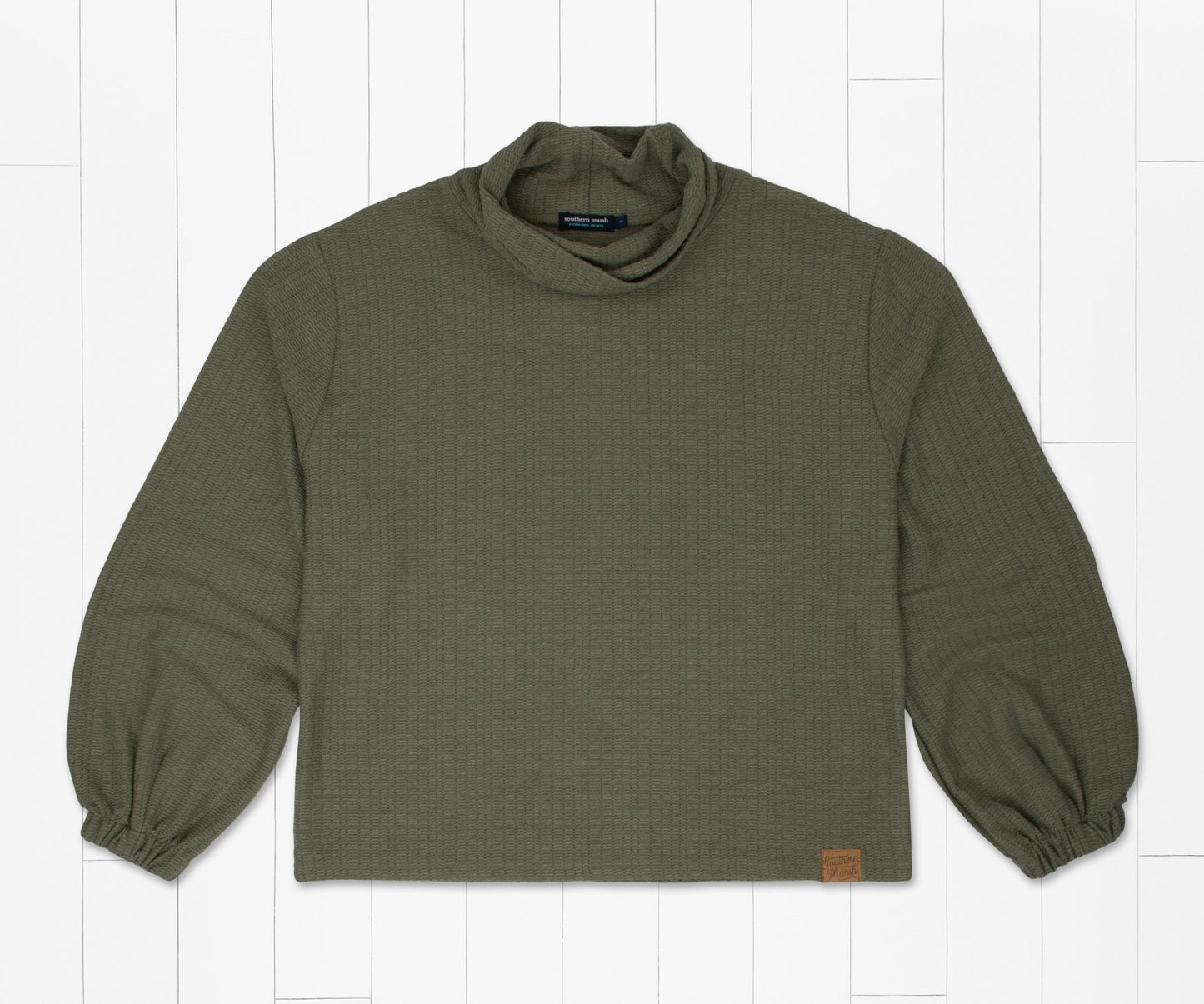 Carolina Cozy Knit Funnel Neck Sweater Olive