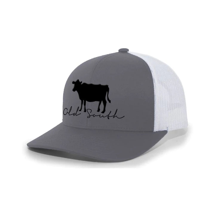 Cow Trucker Hat - Graphite/White