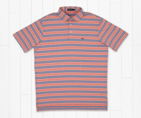 Havana Performance Polo - Coral/French Blue