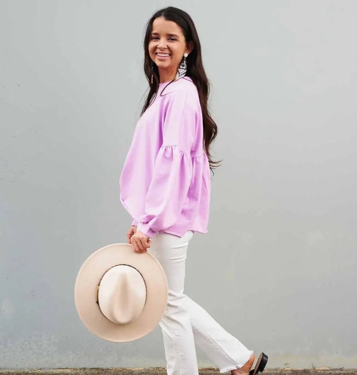 Landon Peplum Top - Purple