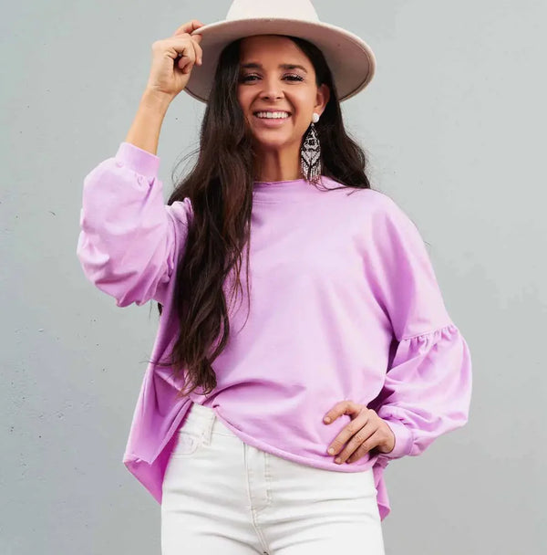 Landon Peplum Top - Purple