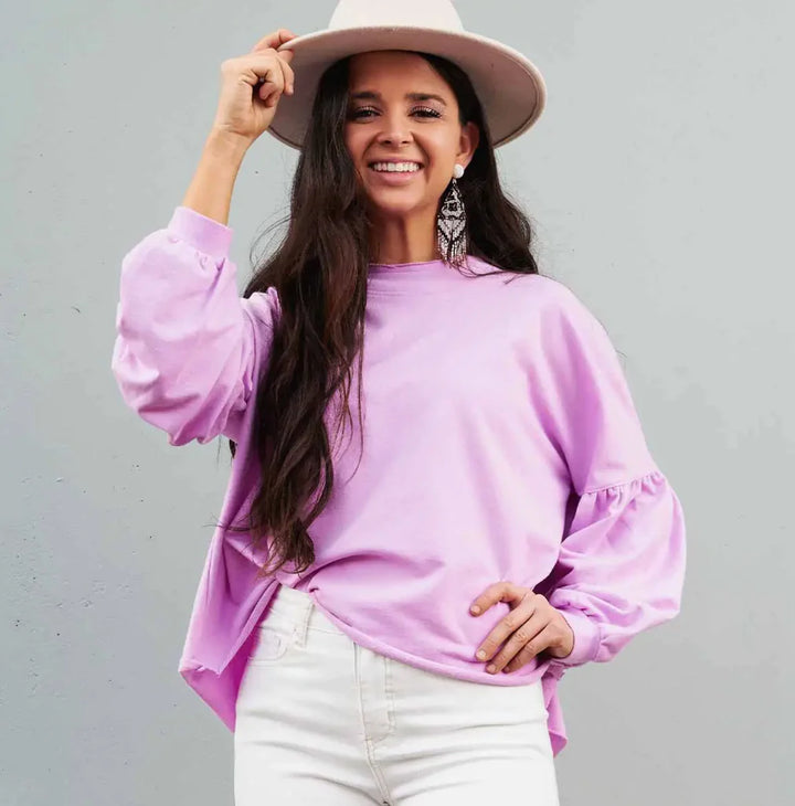 Landon Peplum Top - Purple