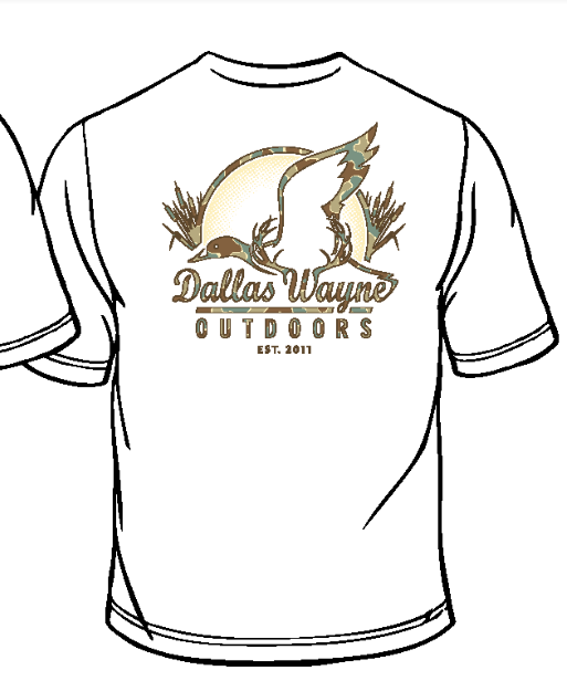 Dallas Wayne Outdoors Camo Logo - White