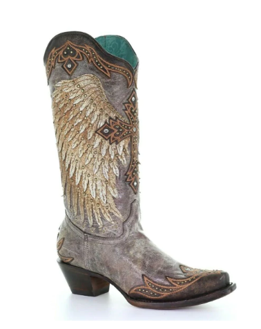 Corral Ladies Brown Wings & Cross Embroidery & Crystals Boots A3771