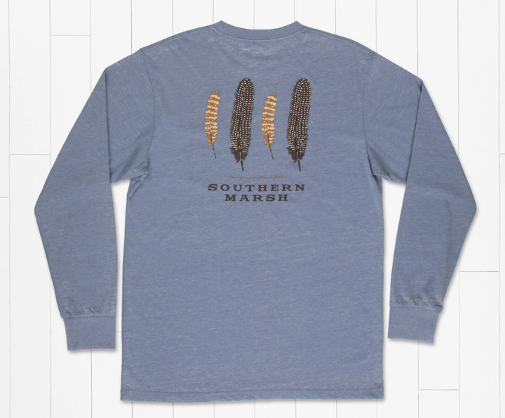 LS SEAWASH™ Tee - Waterfowl Feathers Washed Blue
