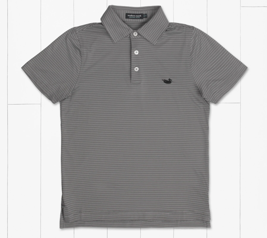 Youth Bermuda Performance Polo Light Gray/Midnight Gray