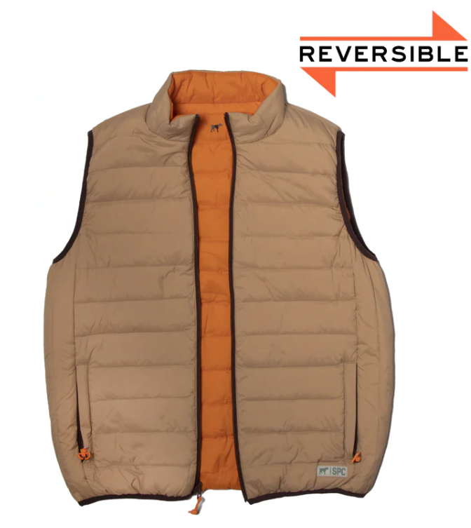 Field Series Reversible Down Vest Pumpkin/Tan