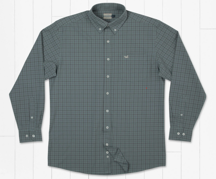 Oak Grove Washed Gingham Dress Shirt - Slate/Midnight Gray