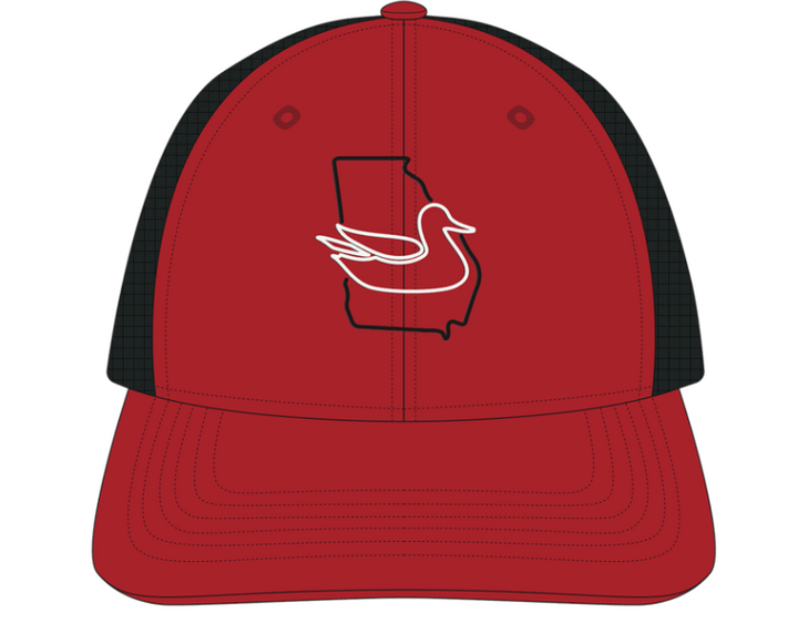 Trucker Outline State of Georgia - Red/Black