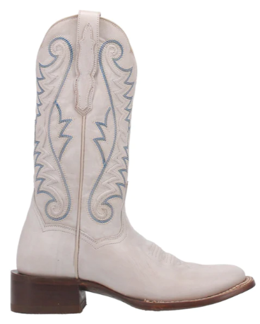 Ladies Sugar White Square Toe Boots