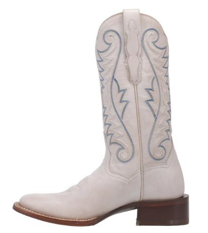 Ladies Sugar White Square Toe Boots