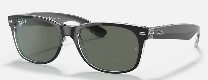 New Wayfarer Black On Transparent w/ Polarized Green