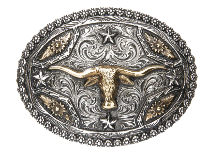 Longhorn with Stars Buckle