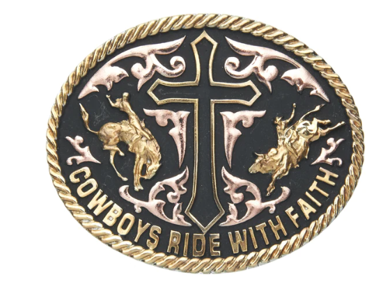 Cowboys Ride with Faith Buckle