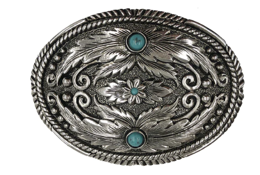 Fancy Feather Buckle with Turquoise