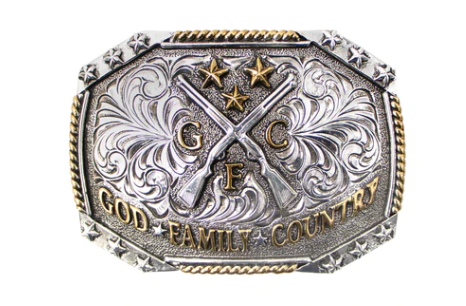 God. Family. Country. Buckle