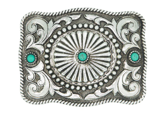 Concho with Turquoise Accents Buckle