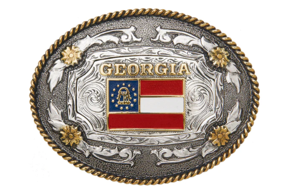 Georgia Flag — Oval Rope Edge Buckle