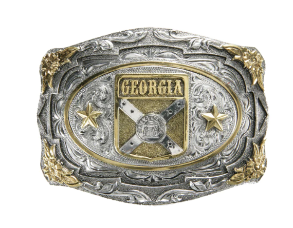 Georgia — Framed Flower Corner Scallop Buckle