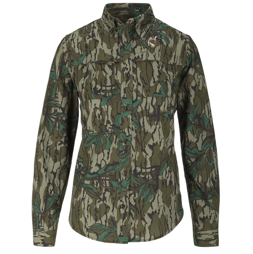 Women's Mesh Back Flyweight Shirt 2.0 Mossy Oak Greenleaf