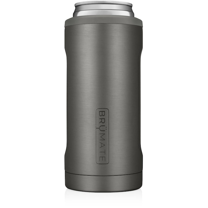 Hopsulator Slim Can Cooler - Black Stainless